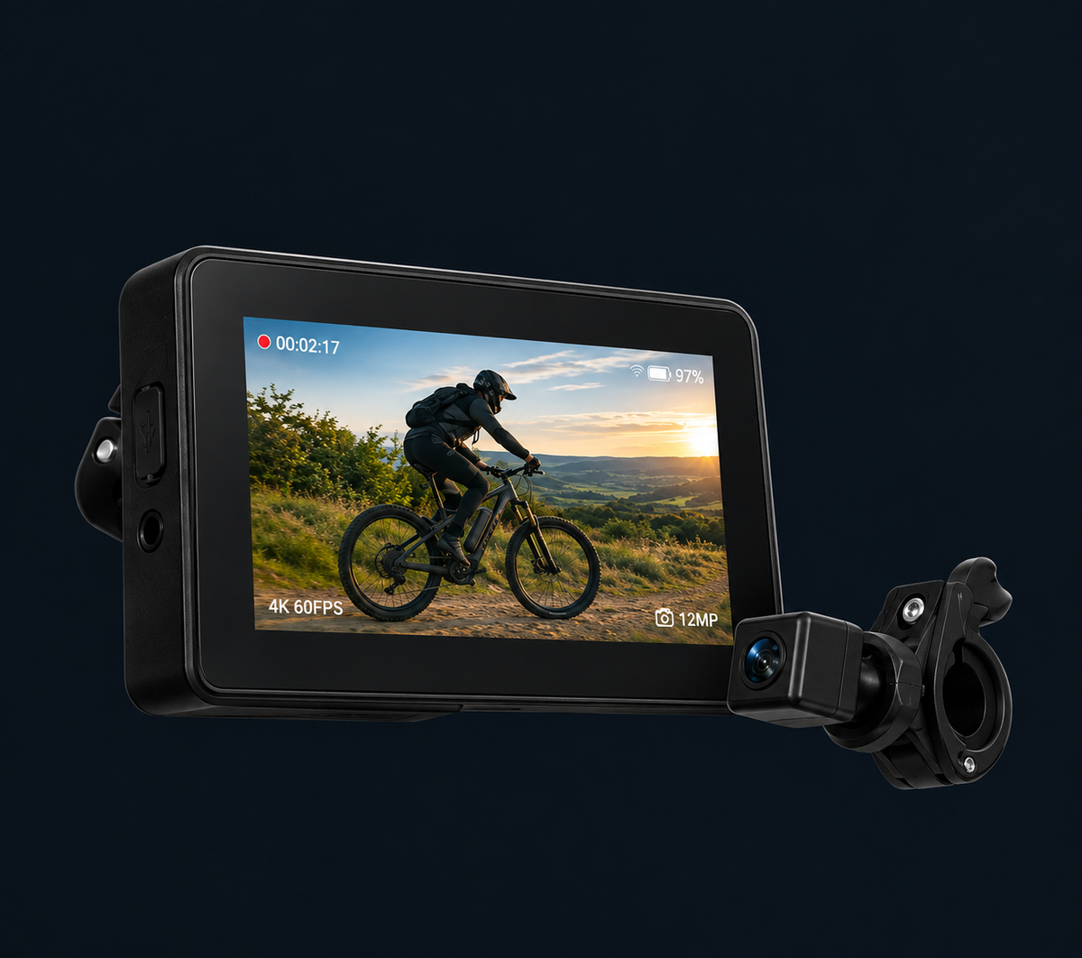 Rear E-Bike Cam + Handlebar Mount